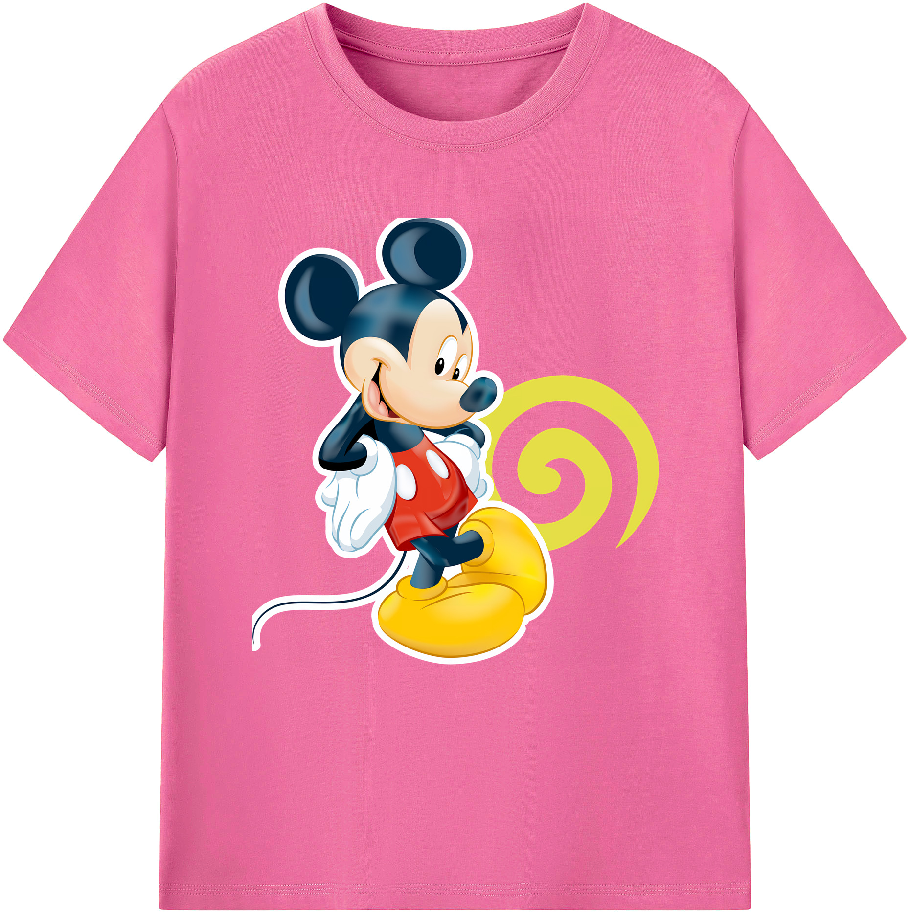 ミッキーマウス Mickey Mouse レディースカジュアルプリントTシャツ（綿100％）
